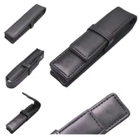 Whole s School supplies Good Quality Pens Case Gift Pen Bag Black Leather Famous Pu Genuine Leather Pouchs5605697