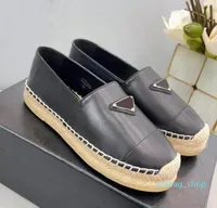 2022 dames luxe casual schoenen Espadrilles zomerontwerpers dames plat strand half slippers mode vrouw loafers visser canvas schoen met doos