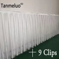 fabric skirts skirt for tablecloth cover wedding stage white Ice silk table skirting decor 201007265I