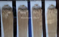 Lummy Micro Ring Loop Beads Remy Human Hair Extensions 18Quot26Quot 1GS 100SPACK 613 BLEACHブロンドシルクストレート2509956