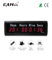 Ganxin1Quot más 9 dígitos Temporizador LED Reloj montado en la pared con días de días Mins Secs Red Color6635049