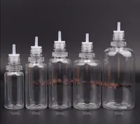 En EE. UU. Clear Clear Vacho Pet Dropper Bottle 10ml 15ml 20ml 30ml 50ml con manipulador Caps evidentes Botellas de eliquid por DHL9649383