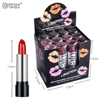 Hengfang Brand 12pcs Set Red Lippenstift dauerhafte feuchtigkeitsspendende nahrhafte Lippenst￶cke Lippenbalsam Lippen Make -up Batom mit Box Shipiing292t
