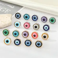 Farbig glänzend böse Augenstolzen Ohrringe rund türkisch blau rotes Augenohrring für Frauenschmuck