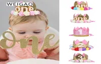 Party Hats WEIGAO 123 Happy Birthday Caps Decor One Hat Princess Crown Baby Headband 1st 2nd 3rd Year Old L221012