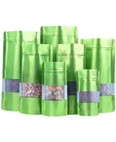 Alimento verde fosco grau Mylar Aluminium Foil Packaging Stand Stand para bolsas de fruta selo de zíper de doces e chocolate