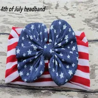 10pcs Newest Infant knotted Wave point Turban hair band bow flower Baby 4th of July headband Head Wrap ed Knot HeadWrap3971145