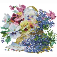 Promotional flower patterns cross stitch counted embroidery fabric sewing craft kit crafts needle painting handmade wall art home decor311v