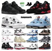 Og Jumpman 4 4s Chaussures de basket-ball pour hommes voile militaire de chat noir