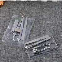 5st Pedicure Scissor Tweezer Knife Ear Pick Utility Nail Clipper Kit Nail Art Equipment Portable Manicure Steel Care Tools340y