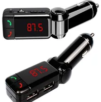 Mini Carreiro de Carro Bluetooth Hands com porta dupla de carregamento USB 5V2A LCD U DISCO FM BROLADA MP3 AUX BC066287209