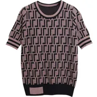 T-shirt Designer femminile Top Womens Caseater Abbigliamento Pallover comodo a strisce rotonde a strisce dimensioni S-L