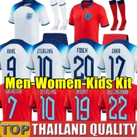2022 Soccer Jerseys Englands Kane Grealish Sancho Sterling Rashford Foden Chilwell Saka 22 23 National Football Top Soccer Shirt Men Kids Kit set Uniform Socks