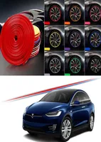 9 färger Bilhjulnavkant för Tesla Model 3 X S 20082020 Edge Protector Ring Tire Strip Gummi Dekaler 8M2789295