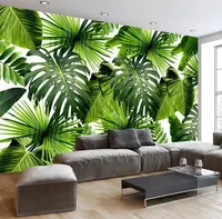 Custom 3D Mural Southeast Asia Tropical Rainforest Banana Leaf Po Background Wall Nonwoven Self Adhesive Wallpaper Modern Wallpap1235567