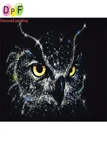DPF 5d DIY Diamond Painting Owl Crystal Painting Diamond Crost Stitch Black Owl Animal Needlework Home Decorative