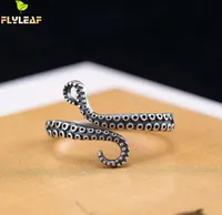 925 Sterling Silver Cthulhu Octopus Tentacle Open Rings For Women Personalized Vintage Jewelry Student Gift Flyleaf1173845
