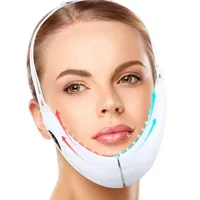 V Late Up Face Lifting Belt Facial Cain Lift LED PON Therapy Disterming Ibration Massager Skin Care Beauty Tool 220510186y
