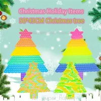 Large Silicone Christmas Tree Squeeze Toy Macaron ChristmasTree Finger Bubble Decompression Toy Factory Whole DHL288U
