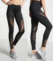 Women Mesh sport Leggings Fitness Yoga Set Pant Elastic Sport Suit Running Tights Gym yoga pants fitnes gym Wear sprots Clothing Y5095026