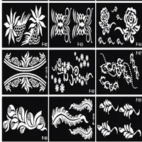 10 pezzi lotto Mehndi henny tatuaggio tatuatore stencil tatuaggi professionisti del modello di tatuaggio per la pittura a mano sposa307a