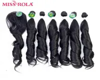 Miss Rola Ombre Bundles With Closure Synthetic Hair Bundles With Closure Loose Wave Bundles 1822039039 7pcsPack Hair Weave