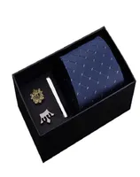 8cm necktie مجموعة للرجال ربطة عنق بروش دبوس مقطع ربطة عنق الرقبة مجموعة رقبة الكفة رابط هدية محاصر أزياء الملحقات 4753648
