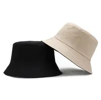 Plain Reversible Bucket Hat Cap Cotton Blank Panama Outdoor Sports Two Side Wear Fishermen Sun Hat Solid Sunhat1198934