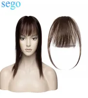 Sego Clip in Human Air Invisible Bangs Brasilian Blonde Pieces Nonremy Replacement Hair Extension