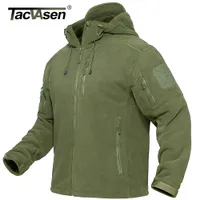 Mens Jackets Tacvasen Spring Winter Fleece with Hoodie Tactical Fullzip Up Outdoor Windproof Hooded Warm Work Coat 221118