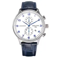 HOLUNS quartz watches men business mens watch luxury simple waterproof Sport popular mens wrist Leather strap watches CLOCKS BRW305W