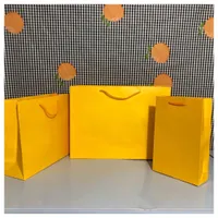 Orange Original Gift Paper bag handbags Tote bag high quality Fashion Shopping Bag Wholesale cheaper F01p