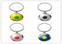Football keychain Soccer ball key rings Time Gem Stone key chain Creative manual accessories car 9 colors alloy key ring TNT 6820650