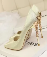 Gold Comfortable Designer Wedding Bridal Shoes Fashion Women eden Heels Shoes for Brides Evening Party Prom Shoes