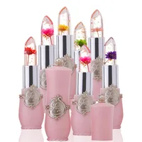 Nuevo transparentes hidratantes de larga duración Cosméticos Flower Cosmetics Temperatura impermeable Cambio de color Jelly Lipstick Balm 291E