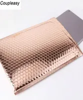 50PCSLot Light Gold Plating Paper Bubble Envelopes Bags Mailers Padded Envelope Waterproof Bubble Mailing Bag7695558