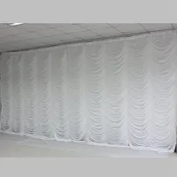 Nouveau 10ftx20ft de mariage de mariage D￩corations de fond de rideau de mariage Ridrax de toile de mariage en conception d'ondulation blanc couleur 2563