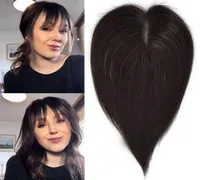 3pc 5x8 cm 4d hair hair topper with a chang chang for women brazilian virgin human skin base bangs 20 cm scappe toupee toupee