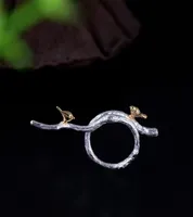 2021 Product Real 925 Silver Personalized Design Branch Women039s Simple Bird Ring With Adjustable Opening4158836