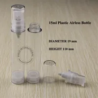 15ml transparent Airless Lotion Pump Bottle Containers Split Charging Bottles Cosmtic Packaging Skin Milk Jars 20pcs lot244p