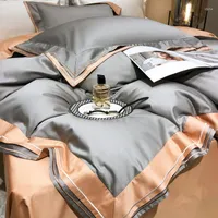 Bedding Sets OLOEY Thicken Set Egyptian Cotton Duvet Cover Flat Bed Sheet Pillowcases Soft Linen 1000TC Beds King Queen Size