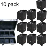10 Pack LED Battery Operated Uplights Par light RGBWA 5 in 1 Colors IRC recmote App Control Charging Road Case Wash Lights Stage Lighti257k