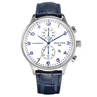 HOLUNS quartz watches men business mens watch luxury simple waterproof Sport popular mens wrist Leather strap watches CLOCKS BRW2406