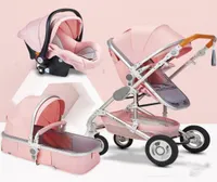 Baby Passeggino 3 in 1 Fashion di buona qualità Mom Paesaggio Pink passeggino da viaggio Pram Canasket Basket Car Seat e Troll7722644