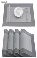 TopFinel PVC Vinyl Placemats para mesa de jantar plástico de plástico em acessórios de cozinha Copo de coantadeira
