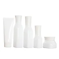 40 ml 100 ml 120 ml Verpackungsflaschen quadratische Form reine weiße Glasflasche mit Schraubendeckellotion/Serum/Fundament/Toner/Wasserkosmetik