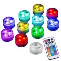 Submersible LED Lights RGB Waterproof Underwater Light Color Changing Candle Tealight with Remote for Vase Wedding Party Bar Pool Decor273Y