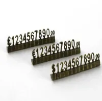 Luxury Metal Cubes Jewelry Combined Pricing Tags Euro Pound Numeral Blocks Digit Watch Jewellery Counter Display Signs7637810