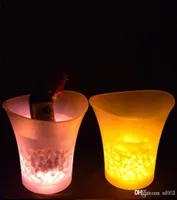 LED Light Ice Buckets Color Changing 5L Round Plastic Waterproof Beer Bucket Fashion Bar Night Party Luminous Cooler Decororations