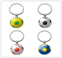 Football keychain Soccer ball key rings Time Gem Stone key chain Creative manual accessories car 9 colors alloy key ring TNT 2455939